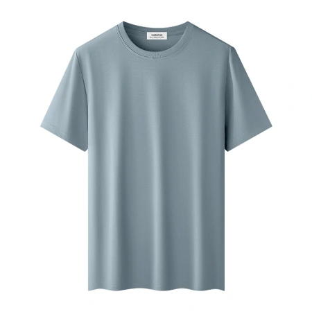 Cool and cool horse cotton youth short-sleeved T-shirt for men, bamboo joint texture, summer ice silk, high-end and versatile top T-shirt Cool and cool horse cotton youth short-sleeved T-shirt for men, bamboo joint texture, summer ice silk, high-end and versatile top T-shirt